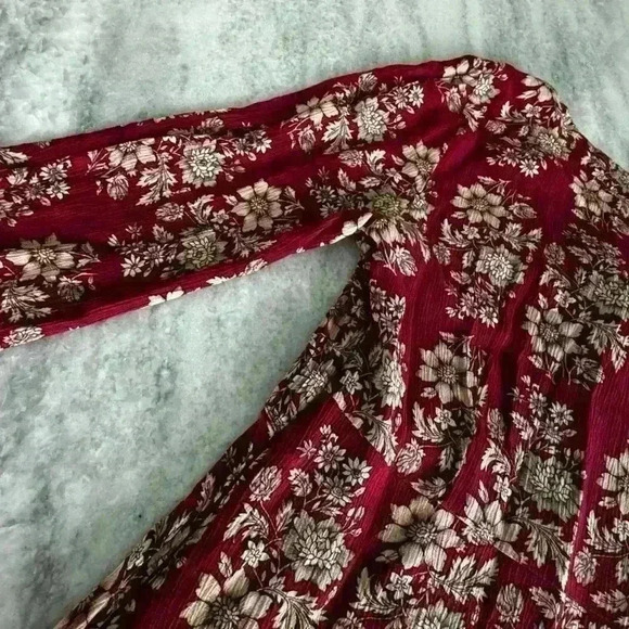 American Eagle AE Floral Long Sleeve Dress Boho southwestern tribal print Fall - Picture 12 of 16